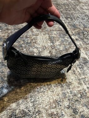 Coach Black and Tan Signature Shoulder Bag